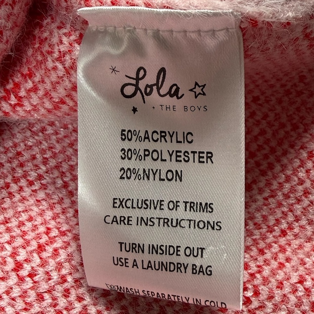 NWT LOLA AND THE BOYS Sweetheart Pink Mock Neck Sweater Dress Valentine Size 12T - Picture 9 of 10